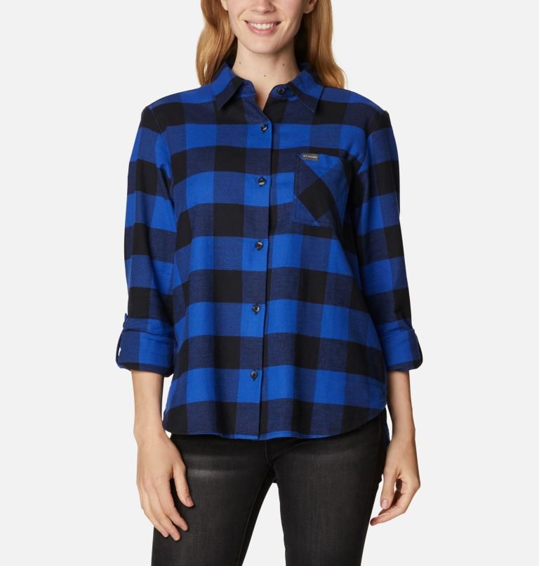 Women\'s Columbia Anytime Casual II Stretch Long Sleeve Shirts Blue | CA-B361L