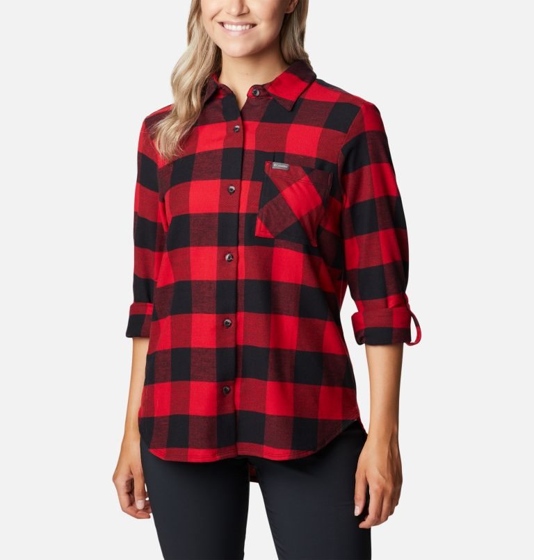 Women\'s Columbia Anytime Casual II Stretch Long Sleeve Shirts Red | CA-Y684C