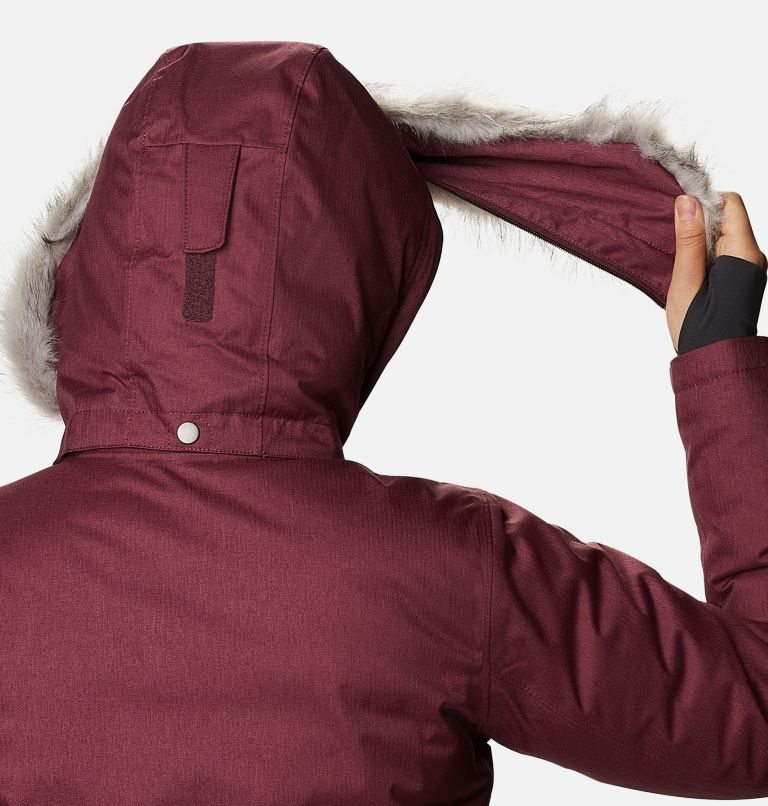 Women's Columbia Apres Arson II Long Down Jackets Maroon | CA-P3804