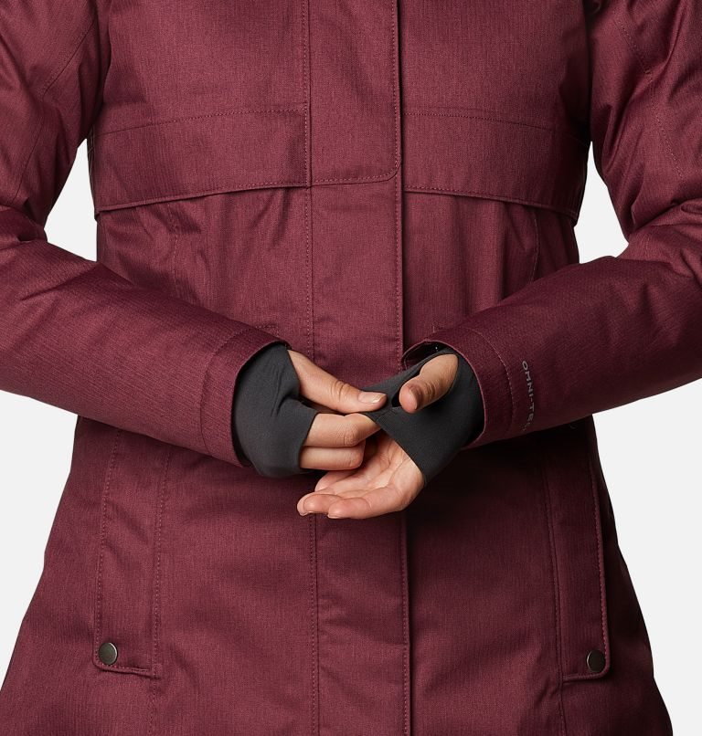 Women's Columbia Apres Arson II Long Down Jackets Maroon | CA-P3804