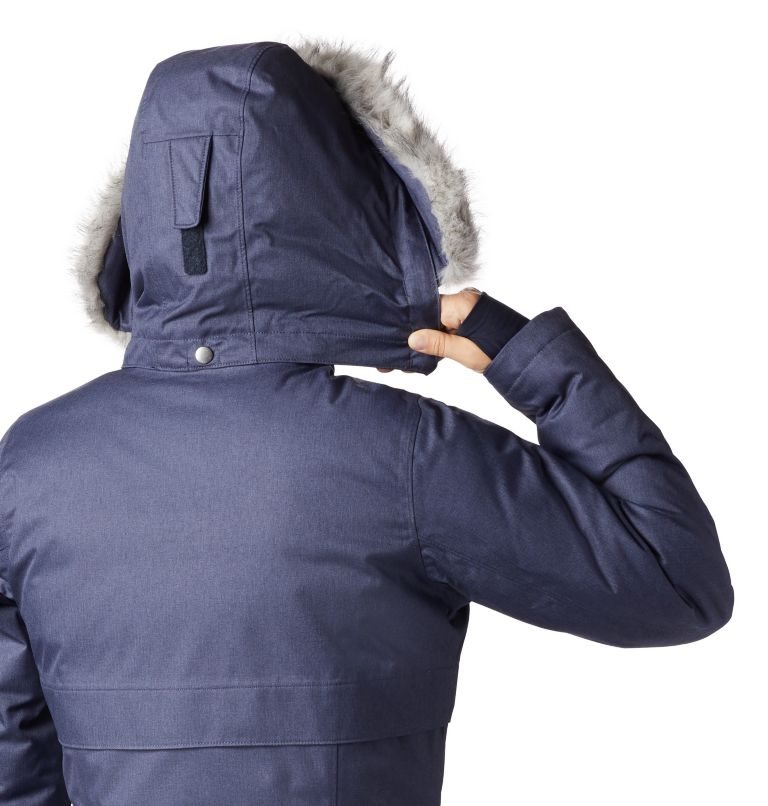 Women's Columbia Apres Arson II Long Down Jackets Navy | CA-Y8L16