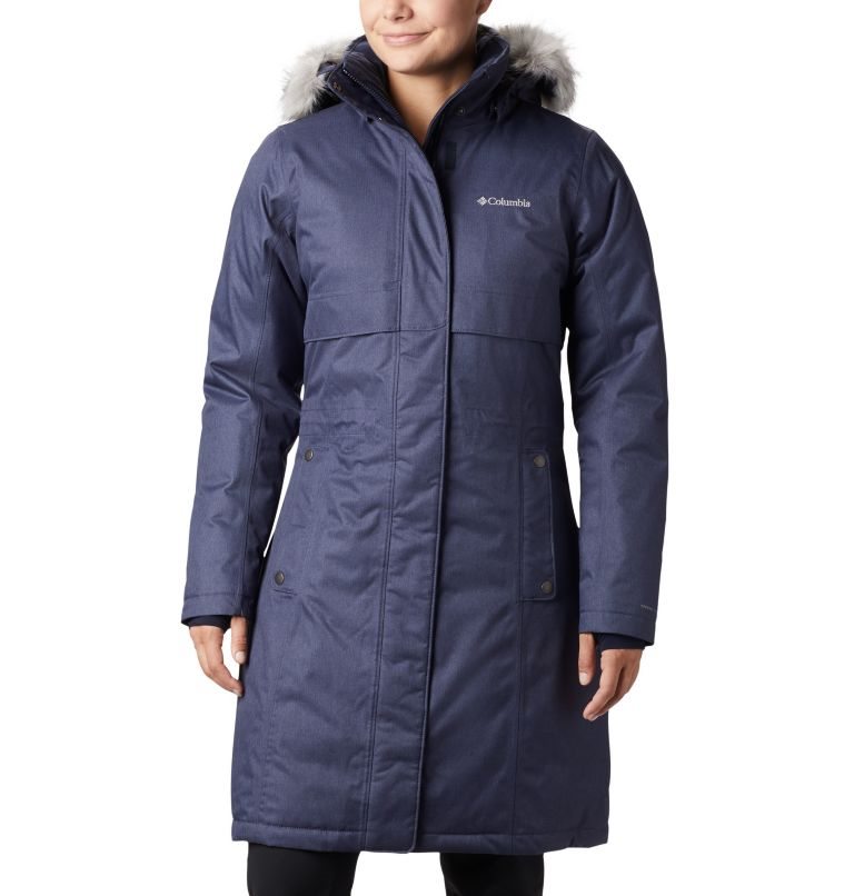 Women\'s Columbia Apres Arson II Long Down Jackets Navy | CA-Y8L16