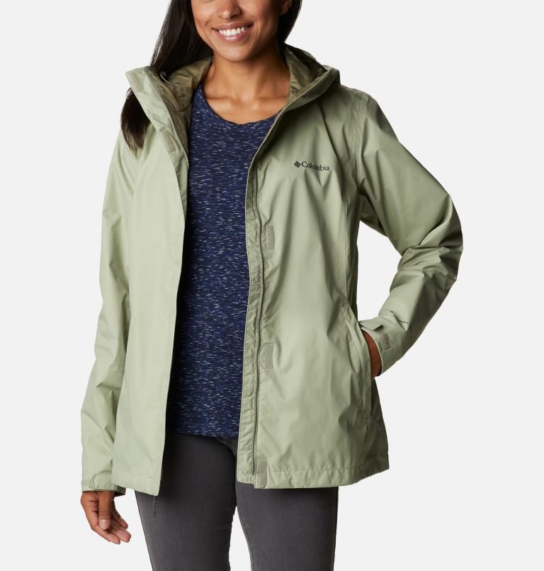 Women's Columbia Arcadia II Rain Jackets Olive | CA-G4L81