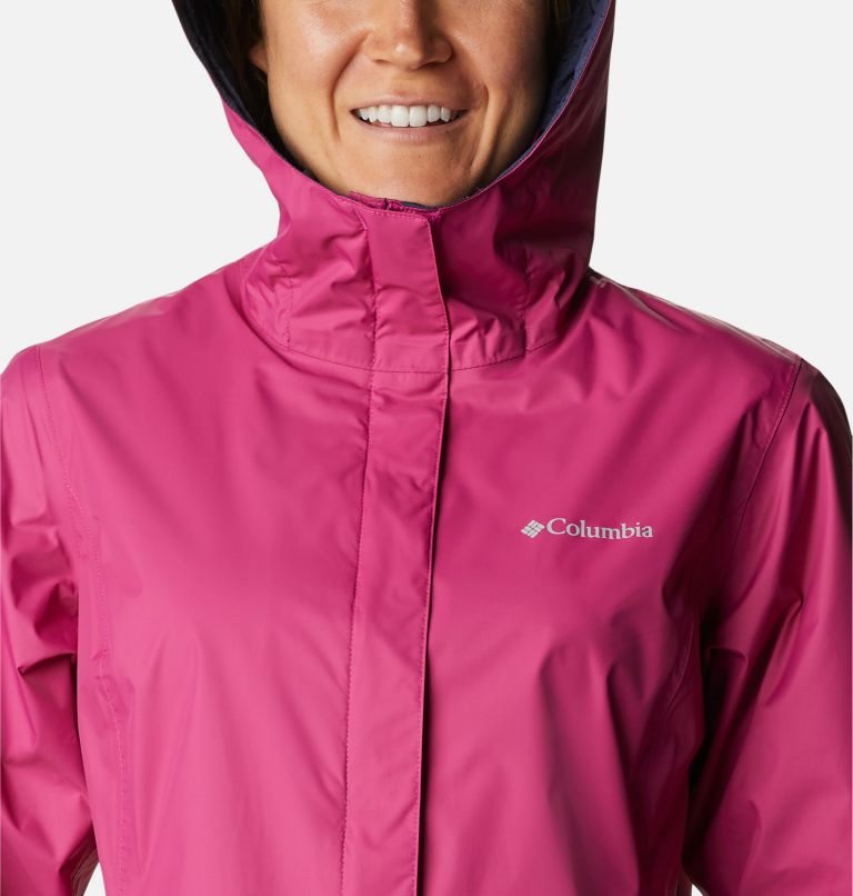Women's Columbia Arcadia II Rain Jackets Fuchsia | CA-KA3L6