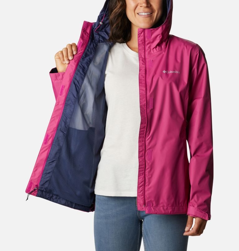 Women's Columbia Arcadia II Rain Jackets Fuchsia | CA-KA3L6
