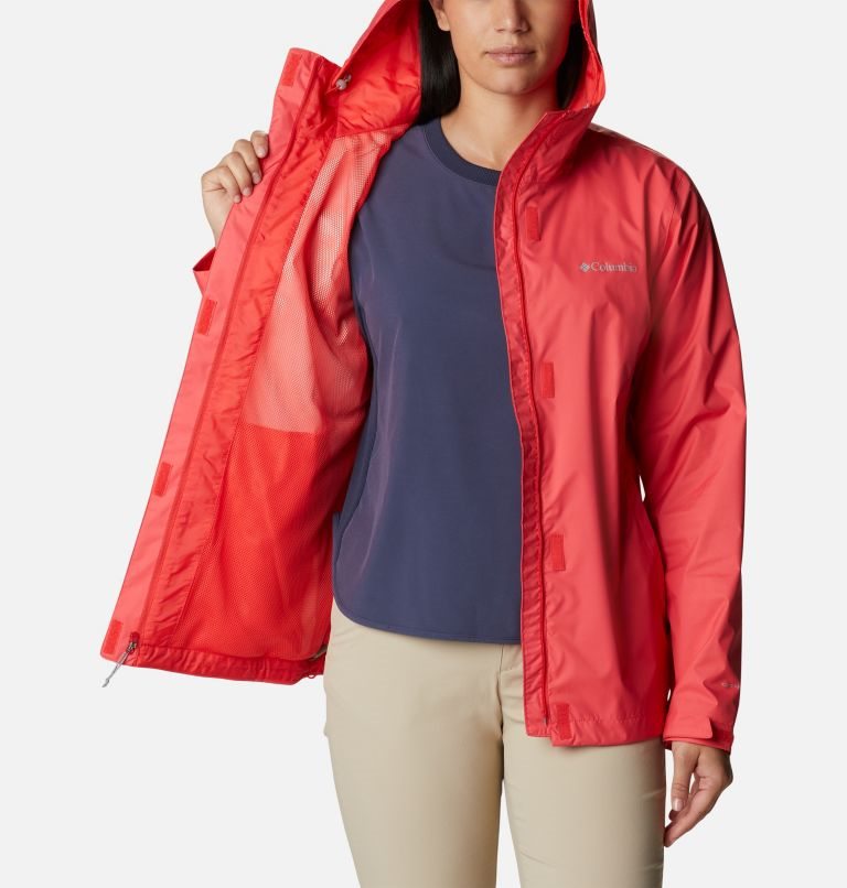 Women's Columbia Arcadia II Rain Jackets Red | CA-O3CA5