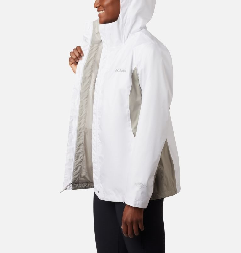 Women's Columbia Arcadia II Rain Jackets White | CA-Q15L0