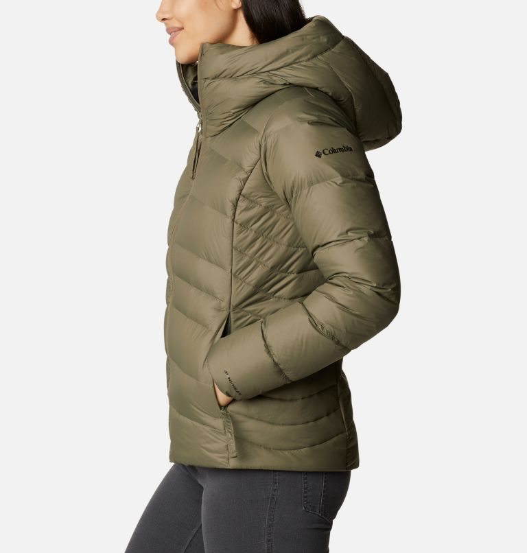 Women's Columbia Autumn Park Hooded Down Jackets Olive | CA-AAL46
