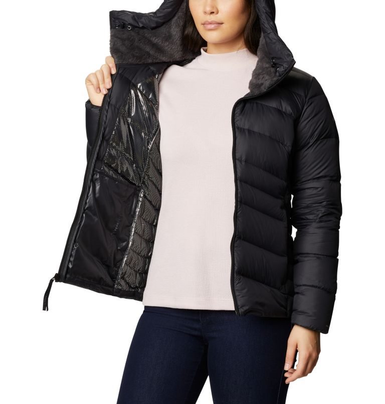 Women's Columbia Autumn Park Hooded Down Jackets Black | CA-C65CL