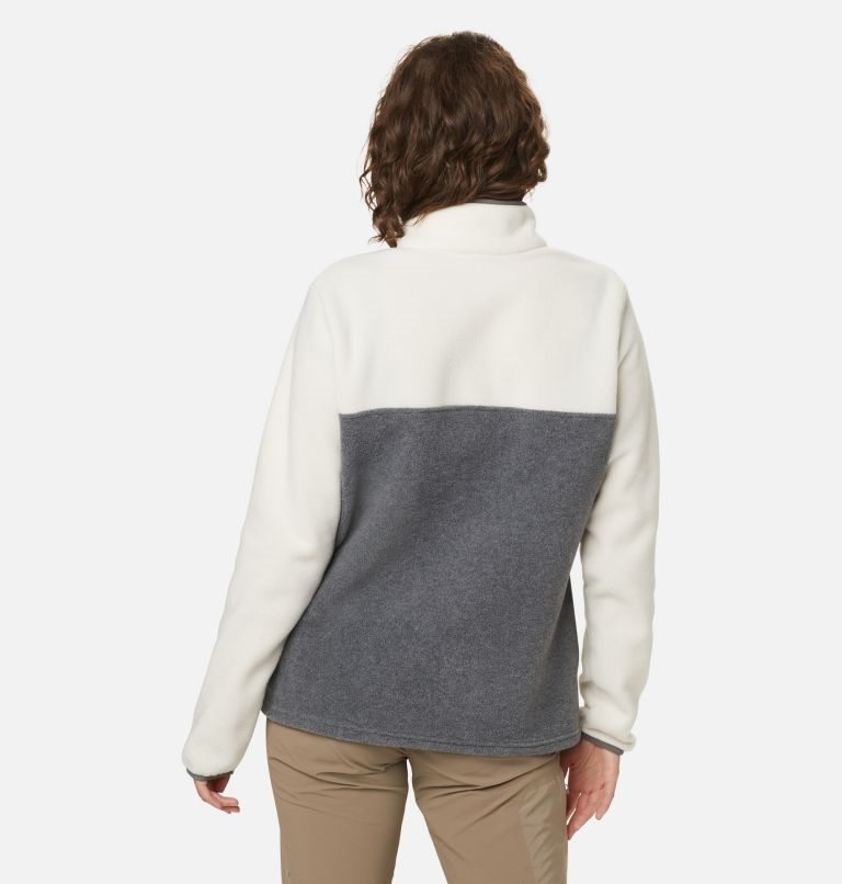 Women's Columbia Benton Springs 1/2 Snap Sweatshirts Cream / Dark Grey | CA-D6384