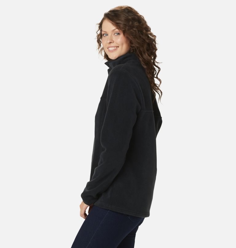 Women's Columbia Benton Springs 1/2 Snap Sweatshirts Black | CA-K846C