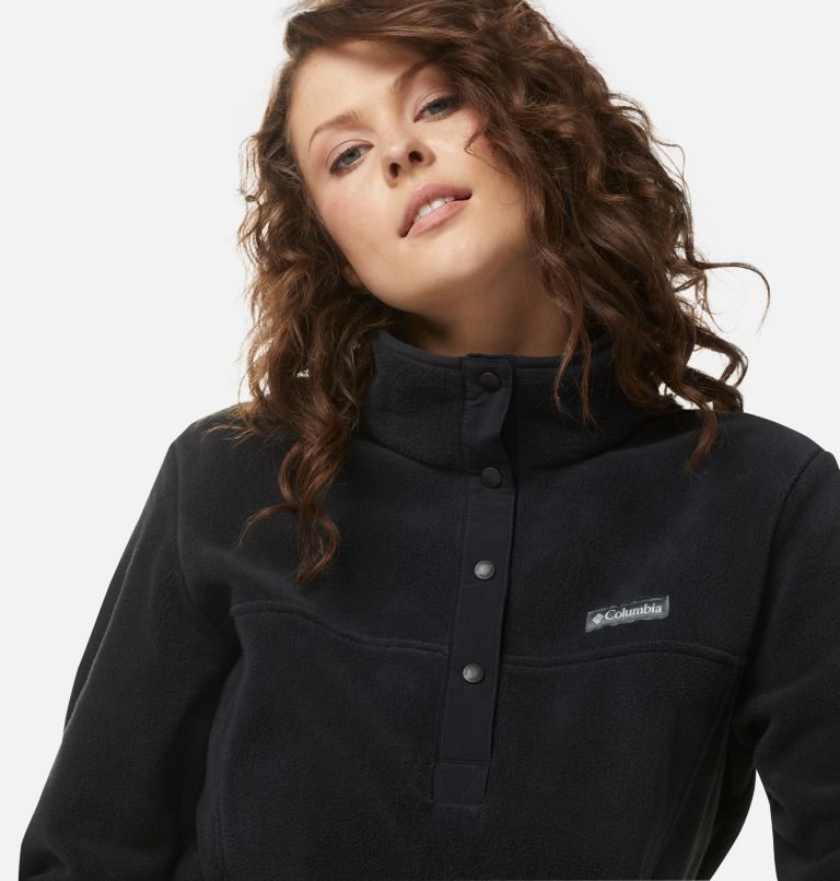 Women's Columbia Benton Springs 1/2 Snap Sweatshirts Black | CA-K846C