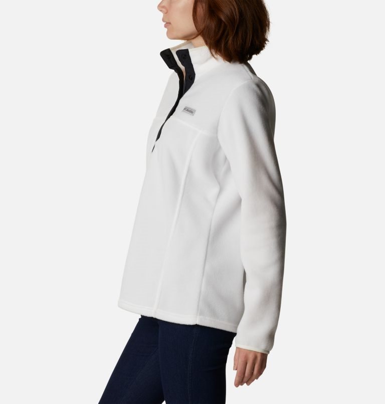 Women's Columbia Benton Springs 1/2 Snap Sweatshirts White | CA-OAL61