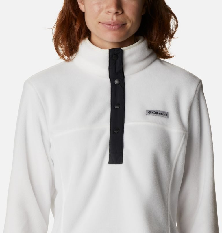 Women's Columbia Benton Springs 1/2 Snap Sweatshirts White | CA-OAL61