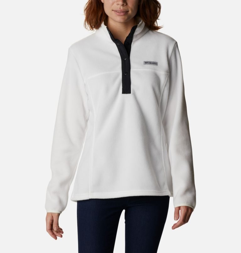 Women\'s Columbia Benton Springs 1/2 Snap Sweatshirts White | CA-OAL61
