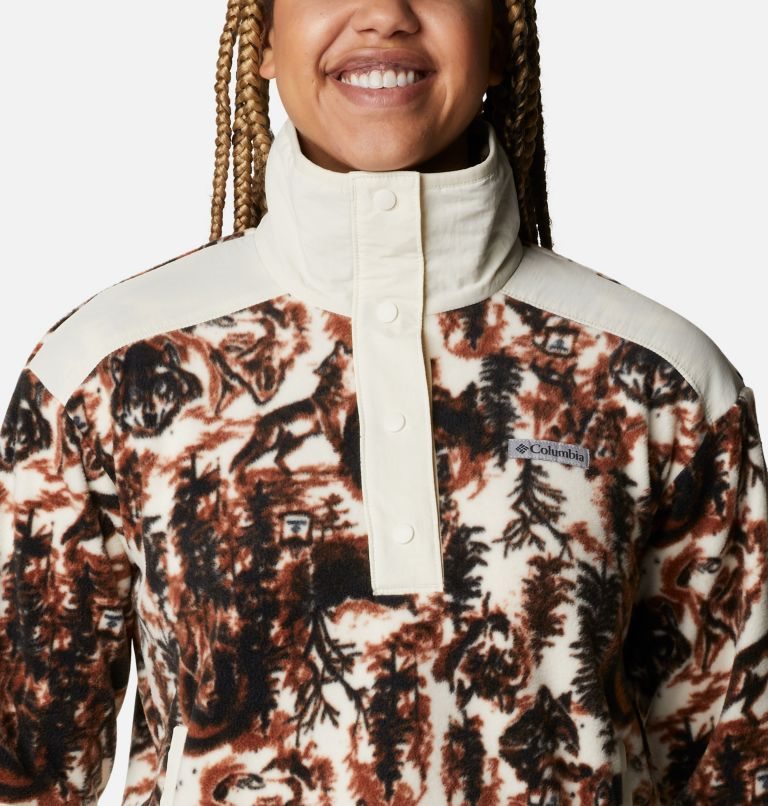 Women's Columbia Benton Springs Crop Sweatshirts Coffee | CA-B3L65