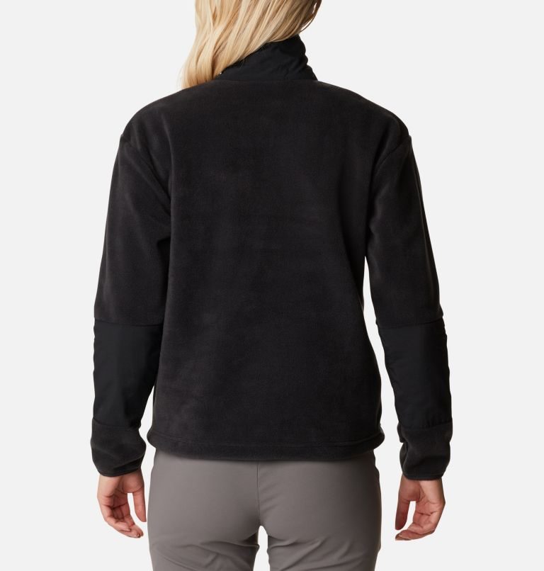Women's Columbia Benton Springs Crop Sweatshirts Black | CA-WA358