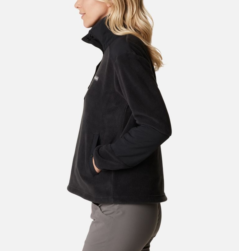 Women's Columbia Benton Springs Crop Sweatshirts Black | CA-WA358