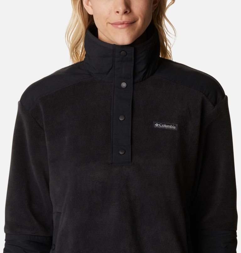 Women's Columbia Benton Springs Crop Sweatshirts Black | CA-WA358