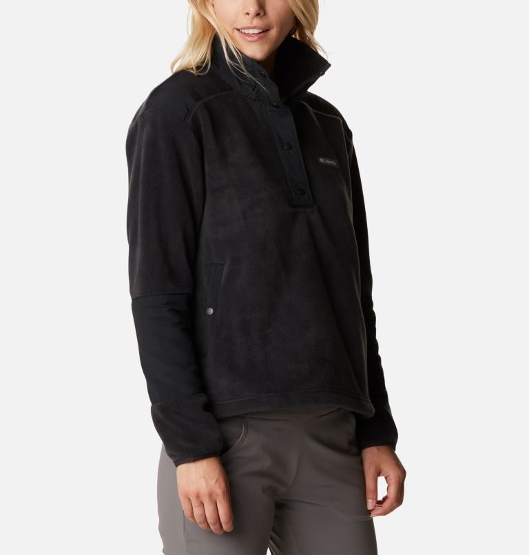 Women's Columbia Benton Springs Crop Sweatshirts Black | CA-WA358