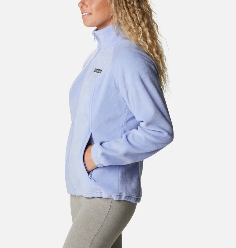 Women's Columbia Benton Springs Full Zip Fleece Jackets Light Blue | CA-A140C