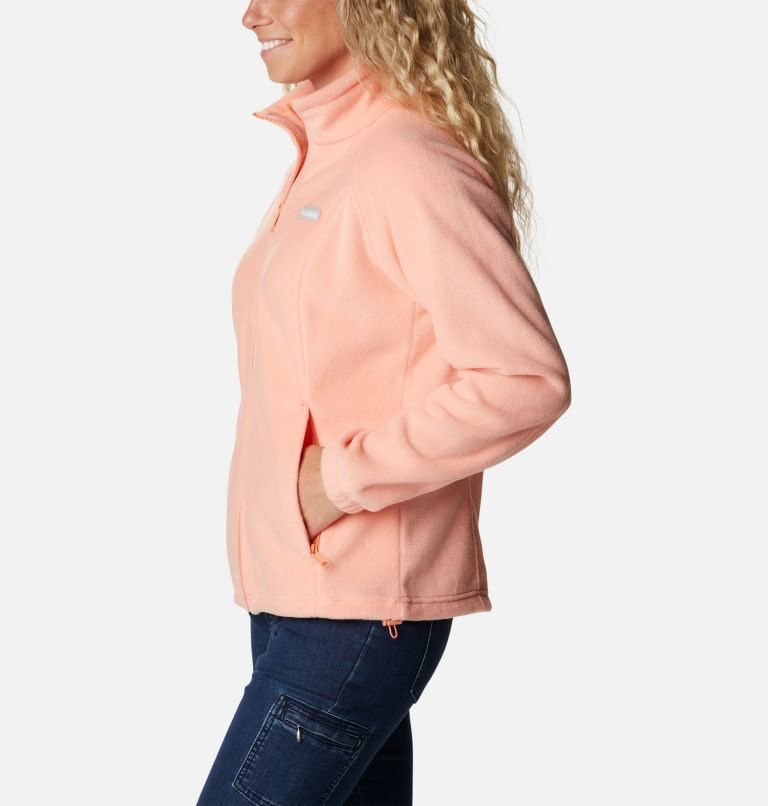 Women's Columbia Benton Springs Full Zip Fleece Jackets Coral | CA-LA6LC