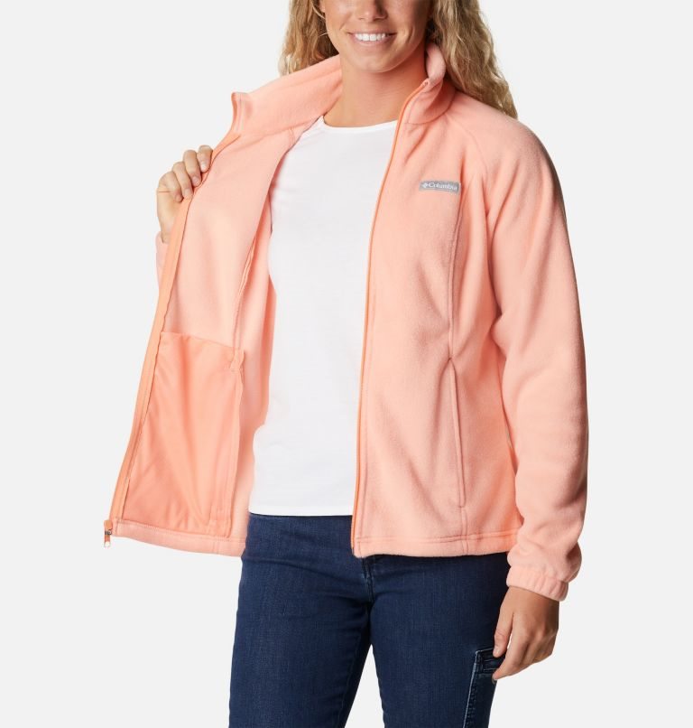 Women's Columbia Benton Springs Full Zip Fleece Jackets Coral | CA-LA6LC