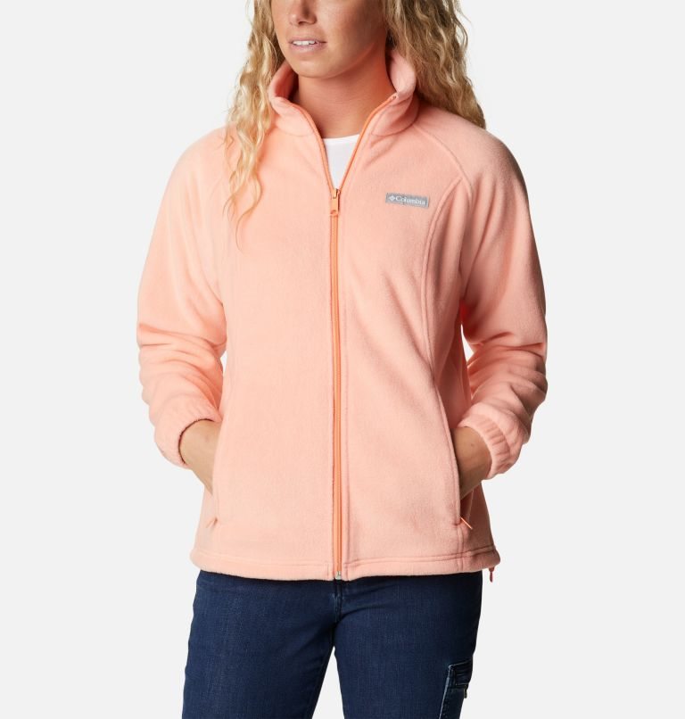 Women's Columbia Benton Springs Full Zip Fleece Jackets Coral | CA-LA6LC