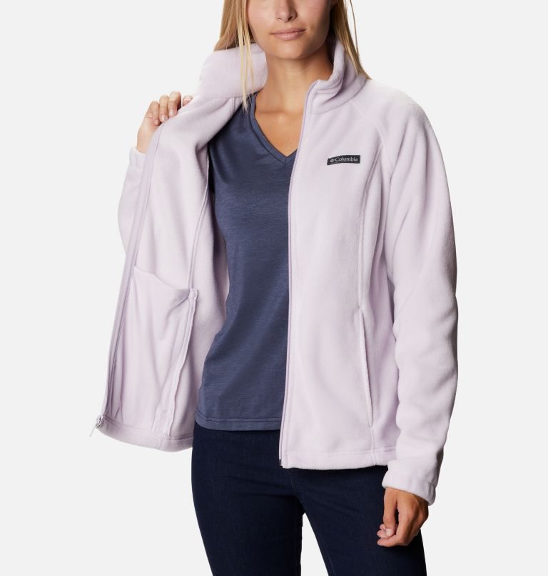 Women's Columbia Benton Springs Full Zip Fleece Jackets Pink | CA-Y061A