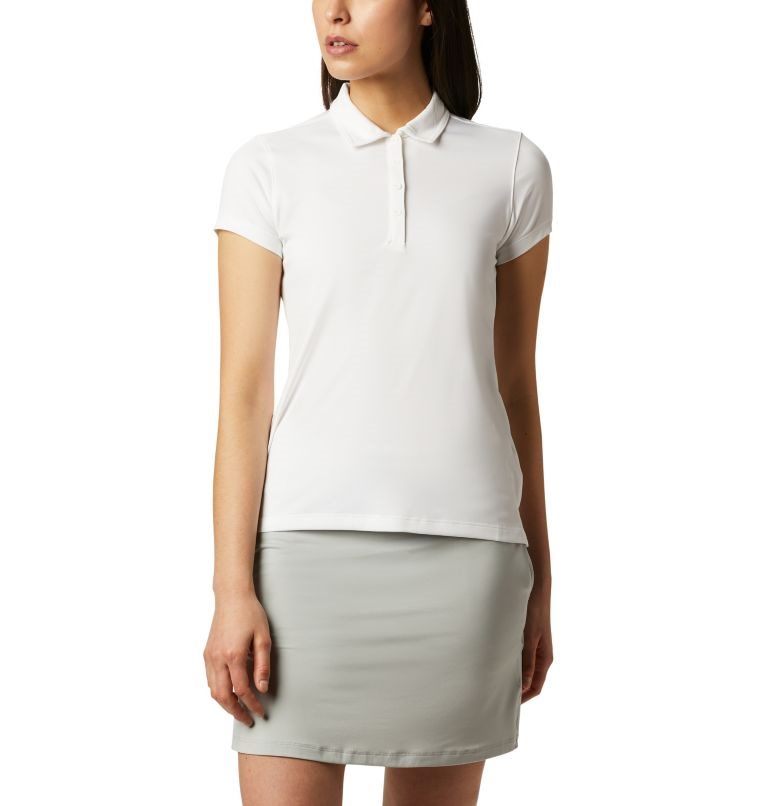 Women's Columbia Birdie Golf Polo Shirts White | CA-VL16C