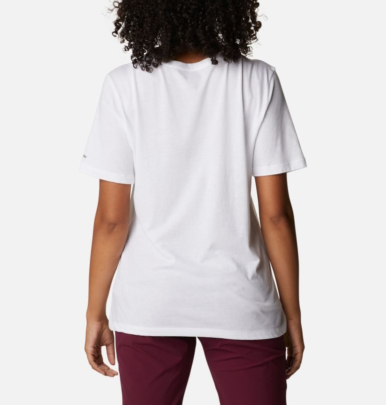 Women's Columbia Bluebird Day Relaxed V-Neck T Shirts White | CA-S46AC