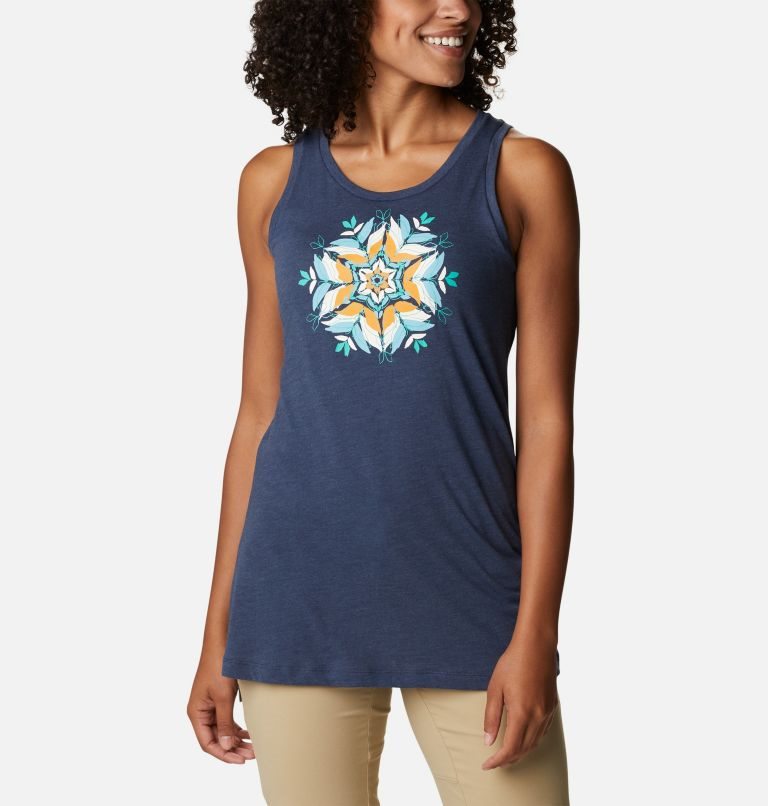 Women\'s Columbia Bluff Mesa Tanks Navy | CA-X06C5
