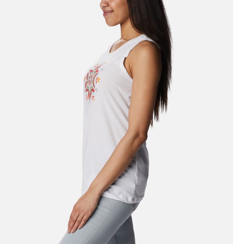 Women's Columbia Bluff Mesa Tanks White | CA-W830C