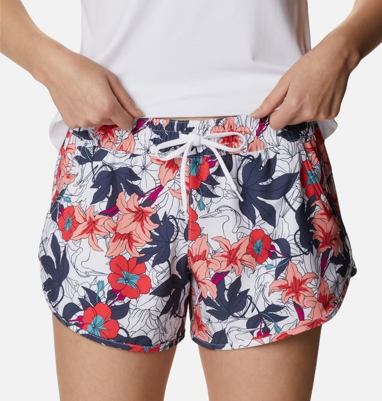 Women's Columbia Bogata Bay Stretch Printed Shorts Flower | CA-H586L