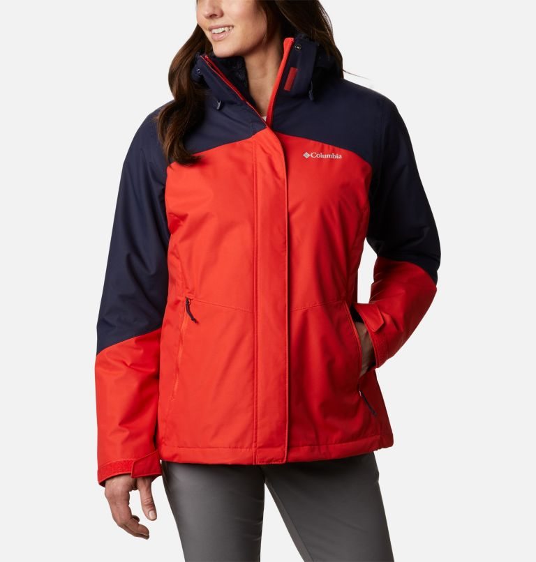 Women\'s Columbia Bugaboo II Interchange Fleece Jackets Orange / Navy | CA-S53AC