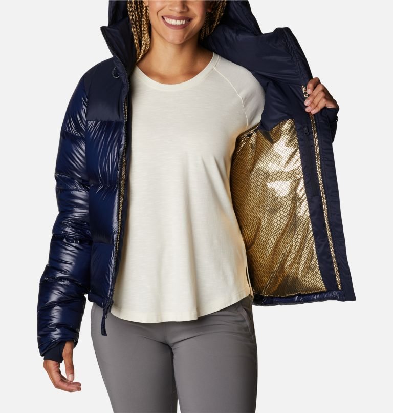Women's Columbia Bulo Point Omni-Heat Infinity Down Jackets Navy | CA-GL04C
