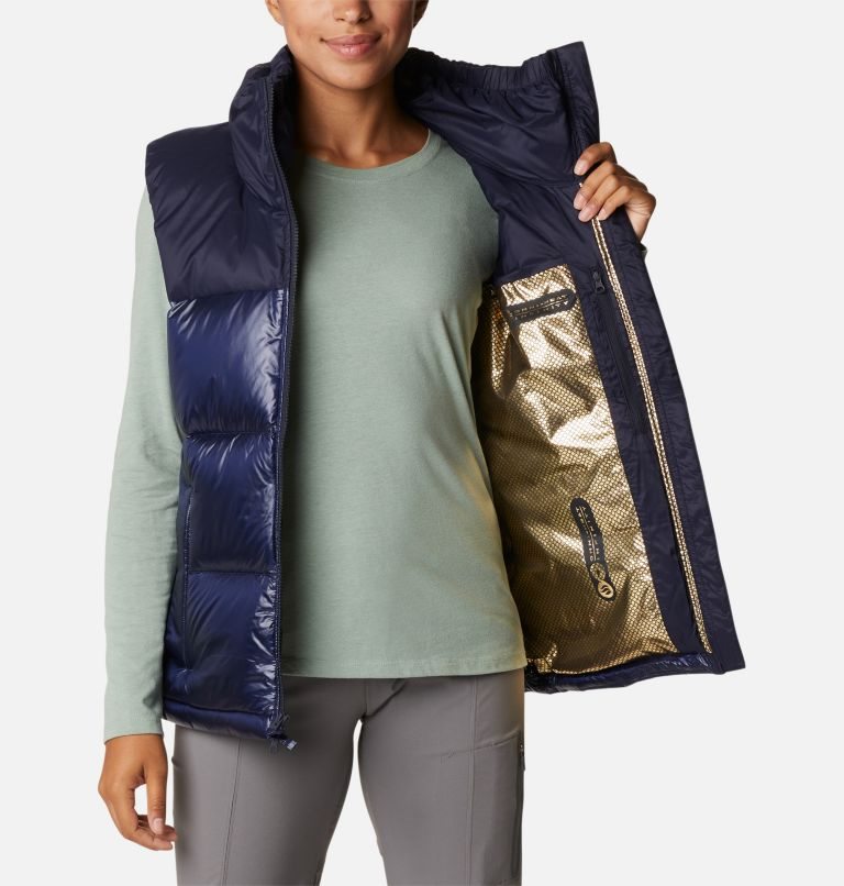 Women's Columbia Bulo Point Omni-Heat Infinity Down Vest Navy | CA-IC308