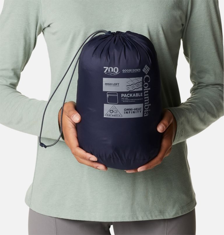 Women's Columbia Bulo Point Omni-Heat Infinity Down Vest Navy | CA-IC308