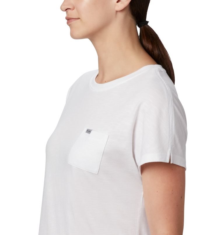 Women's Columbia Cades Cape T Shirts White | CA-CAL56