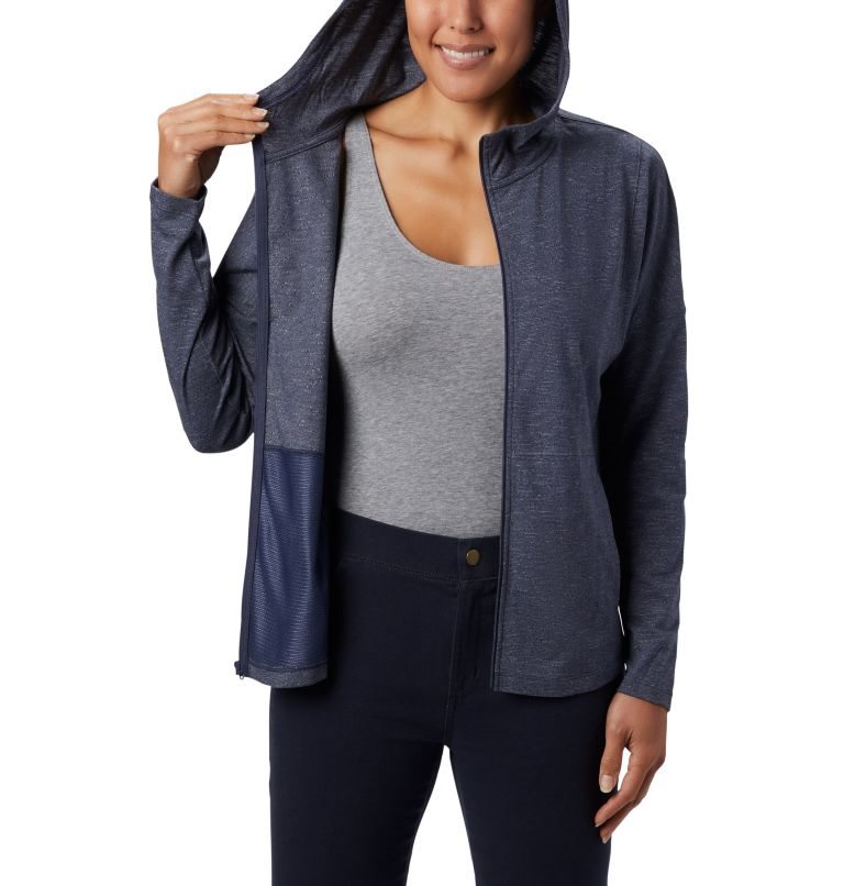 Women's Columbia Cades Cove Full Zip Hoodie Navy | CA-AC8A6