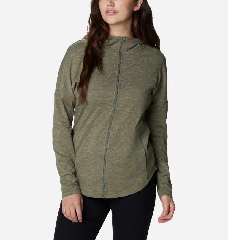 Women\'s Columbia Cades Cove Full Zip Hoodie Olive | CA-O43C1