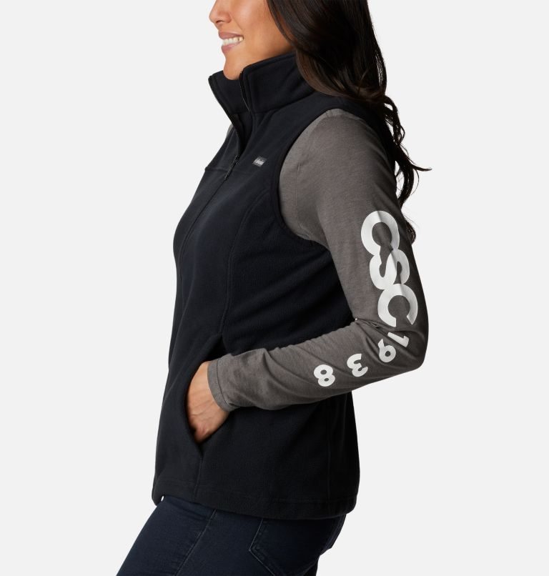 Women's Columbia Castle Dale Fleece Vest Black | CA-D60C4