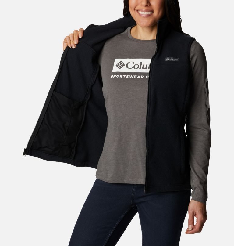 Women's Columbia Castle Dale Fleece Vest Black | CA-D60C4