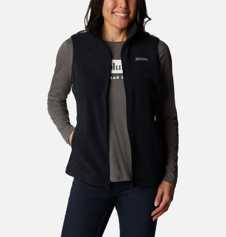 Women's Columbia Castle Dale Fleece Vest Black | CA-D60C4