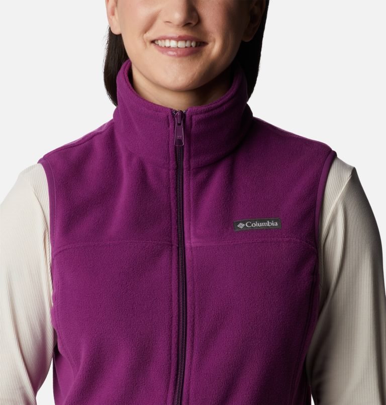 Women's Columbia Castle Dale Fleece Vest Purple | CA-E104C