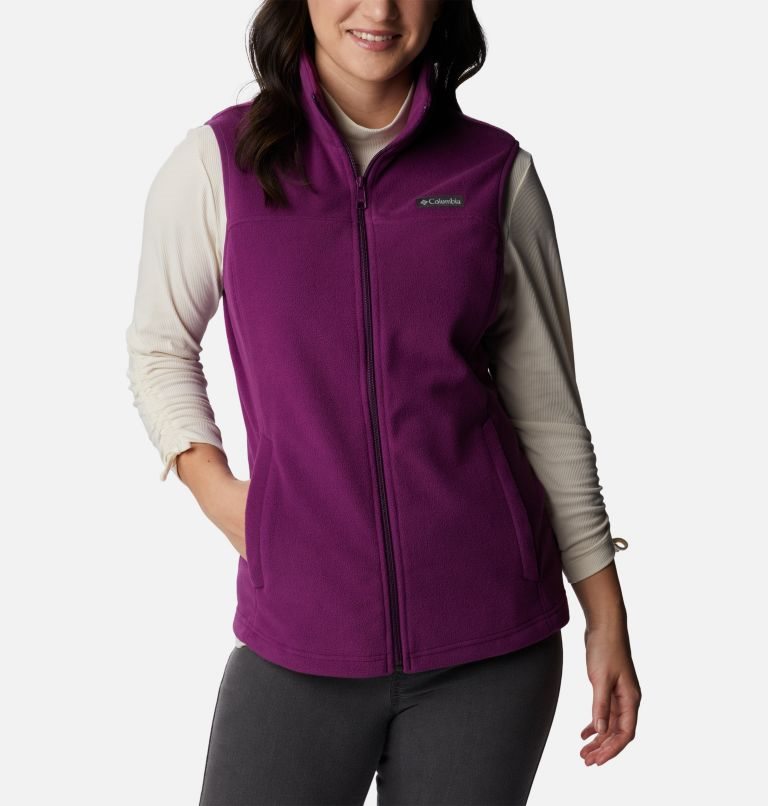 Women\'s Columbia Castle Dale Fleece Vest Purple | CA-E104C