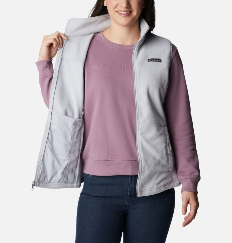 Women's Columbia Castle Dale Fleece Vest Light Grey | CA-P803C