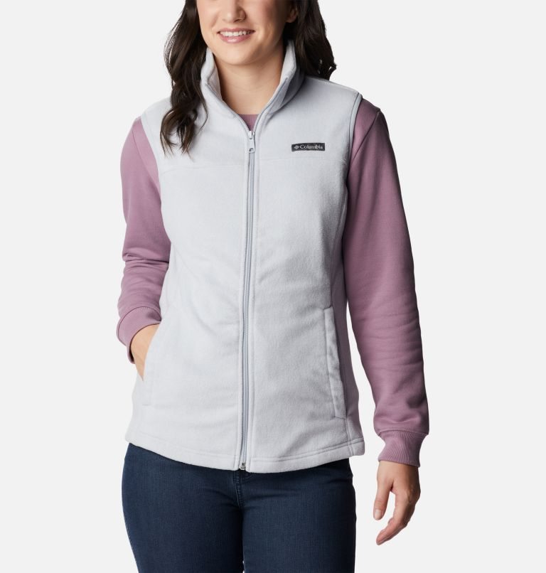 Women\'s Columbia Castle Dale Fleece Vest Light Grey | CA-P803C