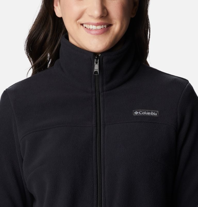 Women's Columbia Castle Dale Full Zip Fleece Jackets Black | CA-K8431