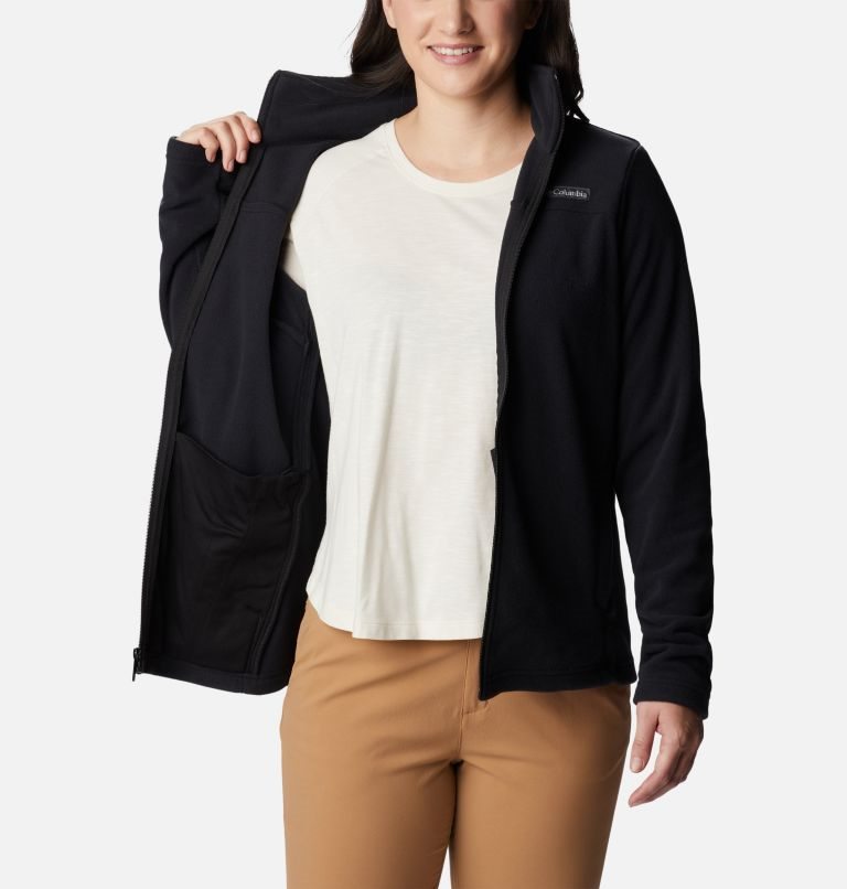 Women's Columbia Castle Dale Full Zip Fleece Jackets Black | CA-K8431